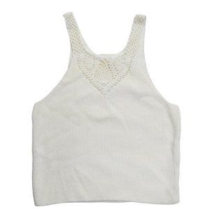L.A Hearts Knit Crop Tank Top Womens Pacsun White Size L